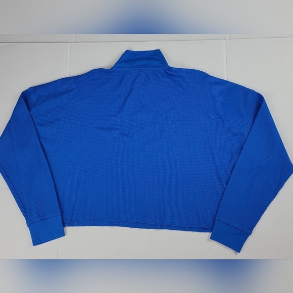 Calvin Klein Women's Waffle Knit Blue 3/4 Zip Long Sleeve Size Small New - Picture 2 of 9